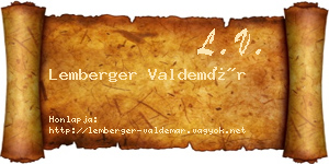 Lemberger Valdemár névjegykártya